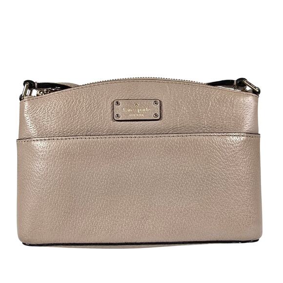 E Kate Spade New York Beige Tan Grove Street Millie Leather Crossbody Bag Purse - Picture 1 of 12
